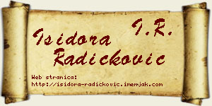 Isidora Radičković vizit kartica